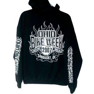 jERZEES Mens Bike Week Hoodie Jacket‎ 2007 Sandusky Ohio Graphics Motorcycle XL